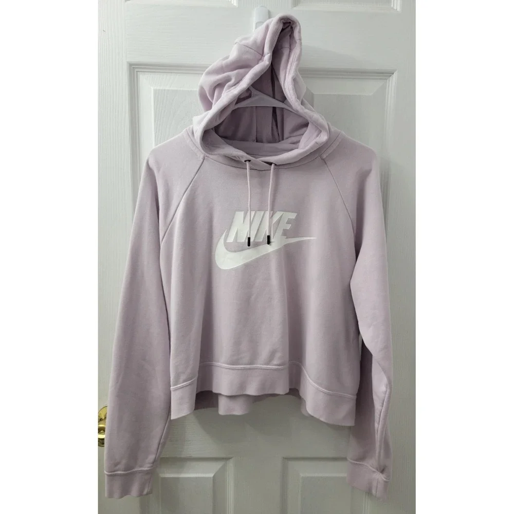 Nike Cropped Womens XL Light Purple Lavender Hoodie Sweatshirt EUC